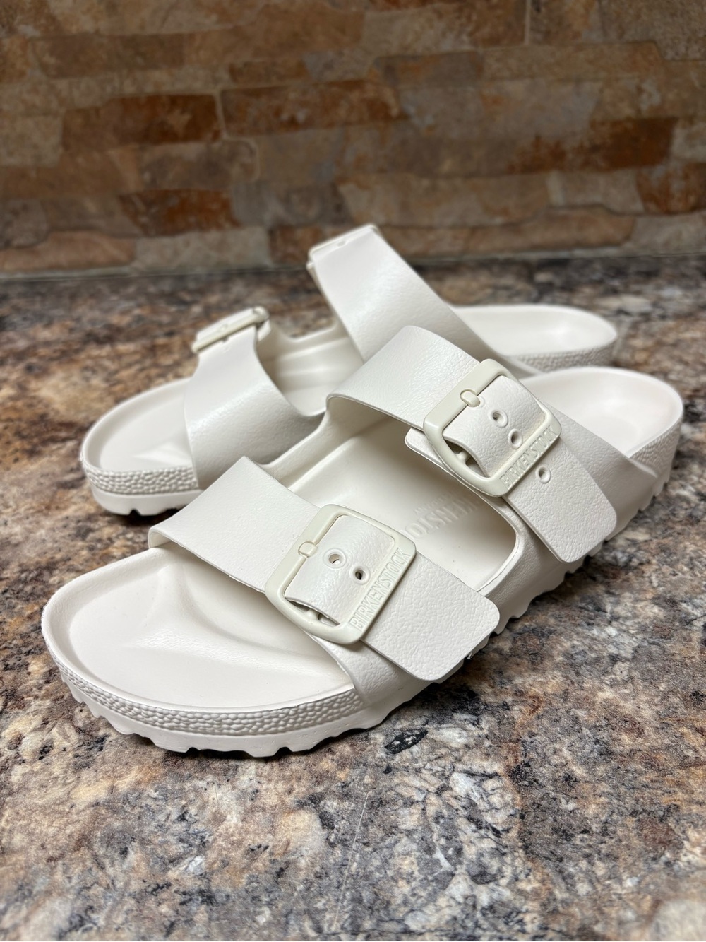Birkenstock Arizona EVA Sandals White Waterproof Two Strap Slides Size 7